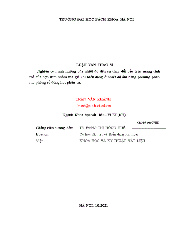 image for page Nghiên cứu ảnh hưởng của nhiệt độ đến sự thay đổi cấu trúc mạng tinh thể của hợp kim nhôm ma giê khi biến dạng ở nhiệt độ âm bằng phương pháp mô phỏng số động học phân tử.