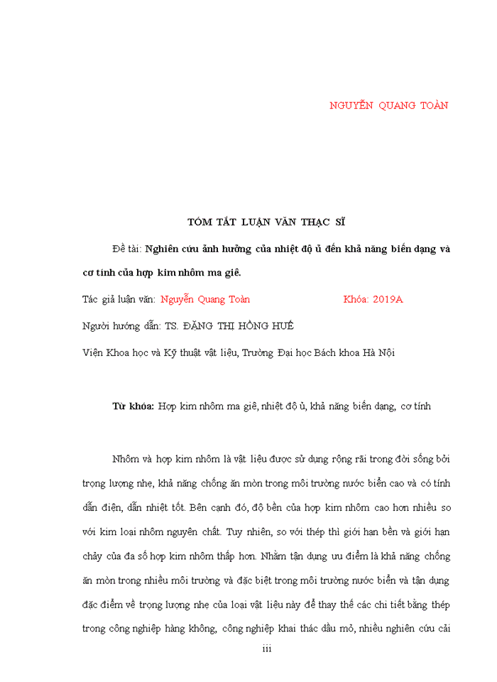 image for page Nghiên cứu ảnh hưởng của nhiệt độ ủ đến khả năng biến dạng và cơ tính của hợp kim nhôm ma giê.