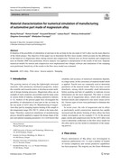 Material characterization for numerical simulation of manufacturing of automotive part made of magnesium alloy