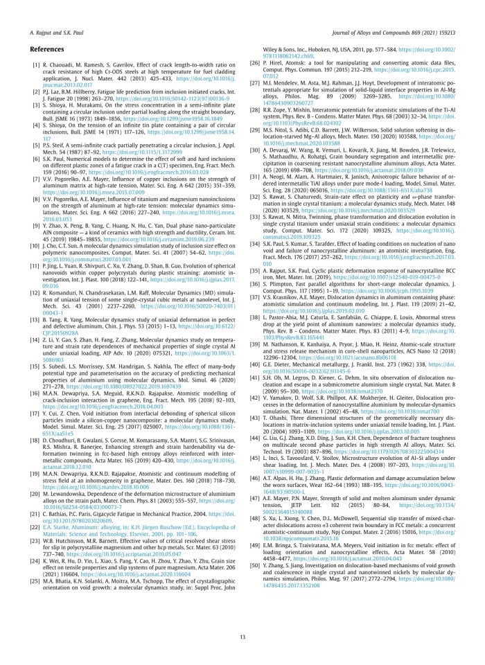 image for page Effect of soft and hard inclusions in tensile deformation and damage mechanism of Aluminum: A molecular dynamics study