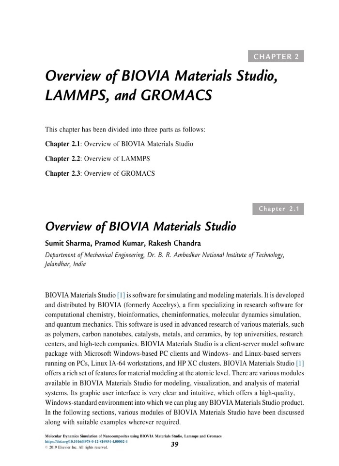 image for page Molecular dynamics simulation of nanocomposites using BIOVIA materials stydio, lammps and gromacs