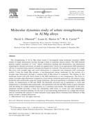 Molecular dynamics study of solute strengthening  in Al/Mg alloys