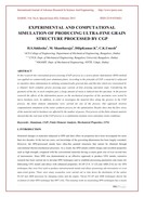 Experimental and computational simulation of producing ultra-fine grain structure processed by CPG