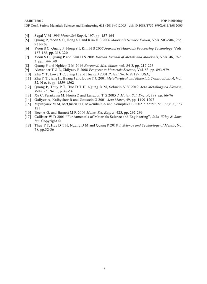 image for page A Study on Microstructure and Mechanical Properties of AZ31 Magnesium Alloy after Constrained Groove Pressing