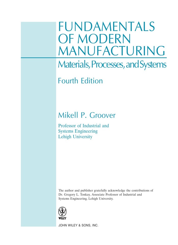 image for page Fundamentals of modern manufacturing