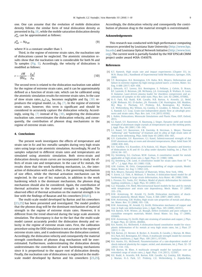 image for page The effects of temperature and strain rate in fcc and bcc metals during extreme deformation rates