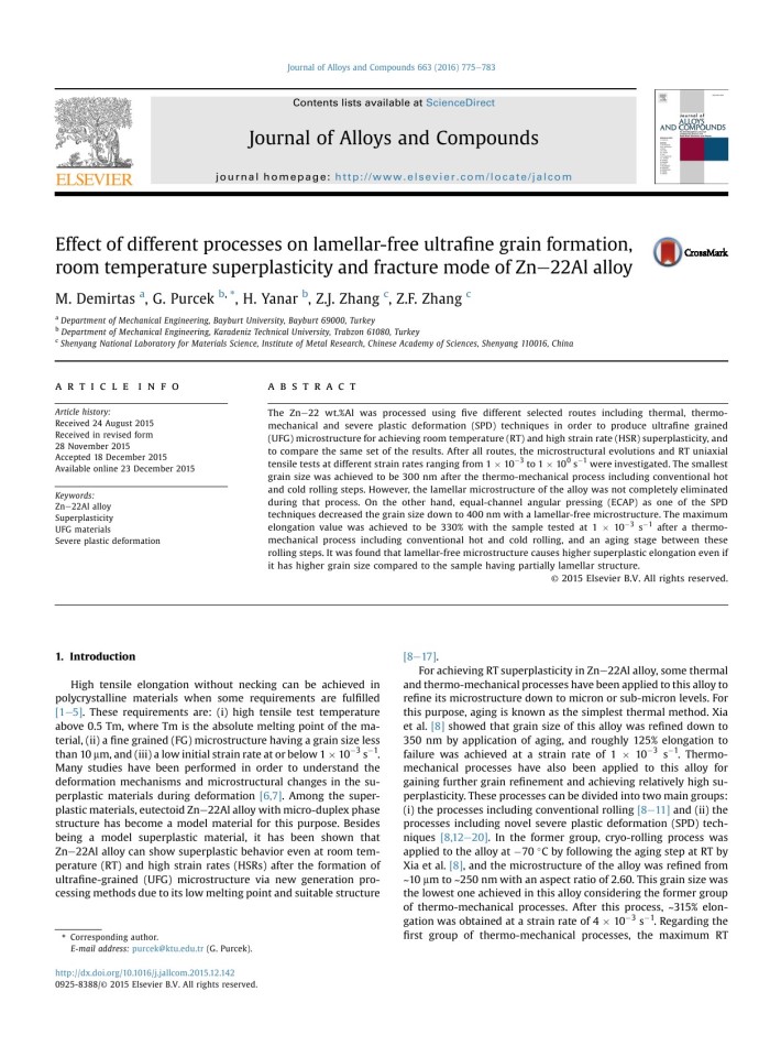 image for page Effect of different processes on lamellar-free ultrafine grain formation, room temperature superplasticity and fracture mod ...