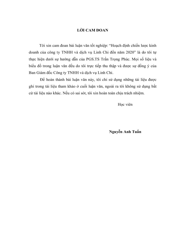 image for page Hoạch định chiến lƣợc kinh doanh của công ty tnhh và dịch vụ linh chi đến năm 2020