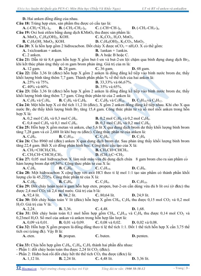 image for page Lý thuyết trọng tâm và bài tập ankan, xicloankan