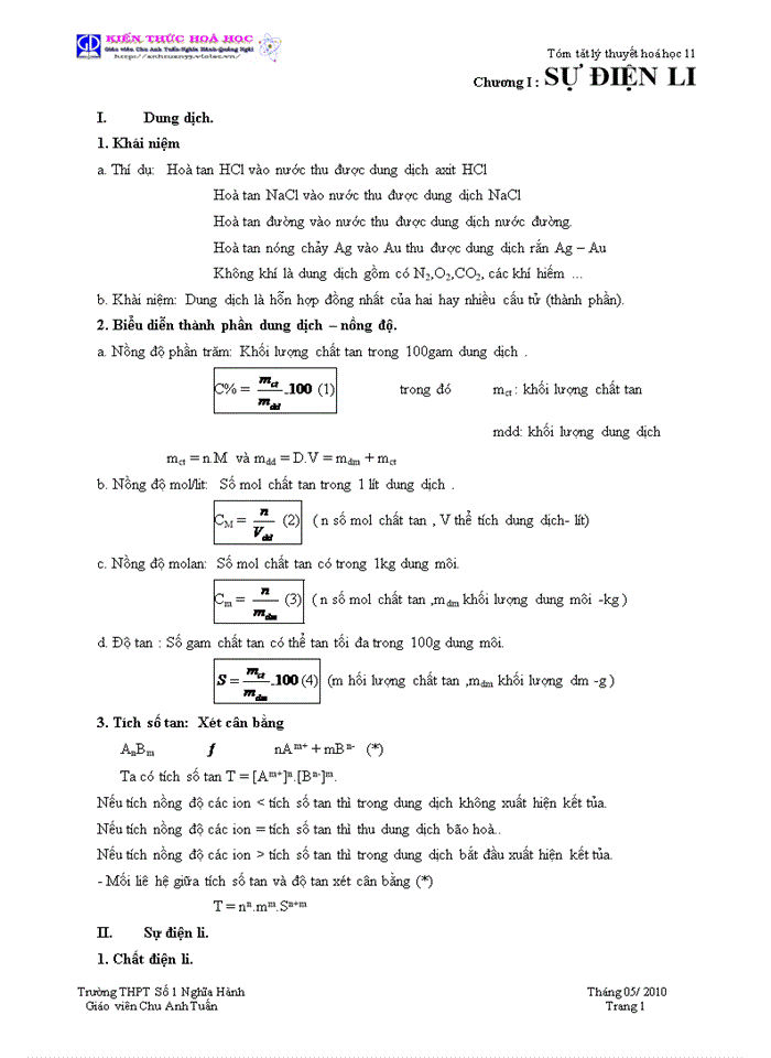 image for page Tóm tắt lý thuyết hóa học 11
