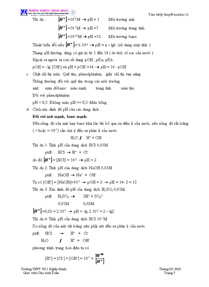 image for page Tóm tắt lý thuyết hóa học 11