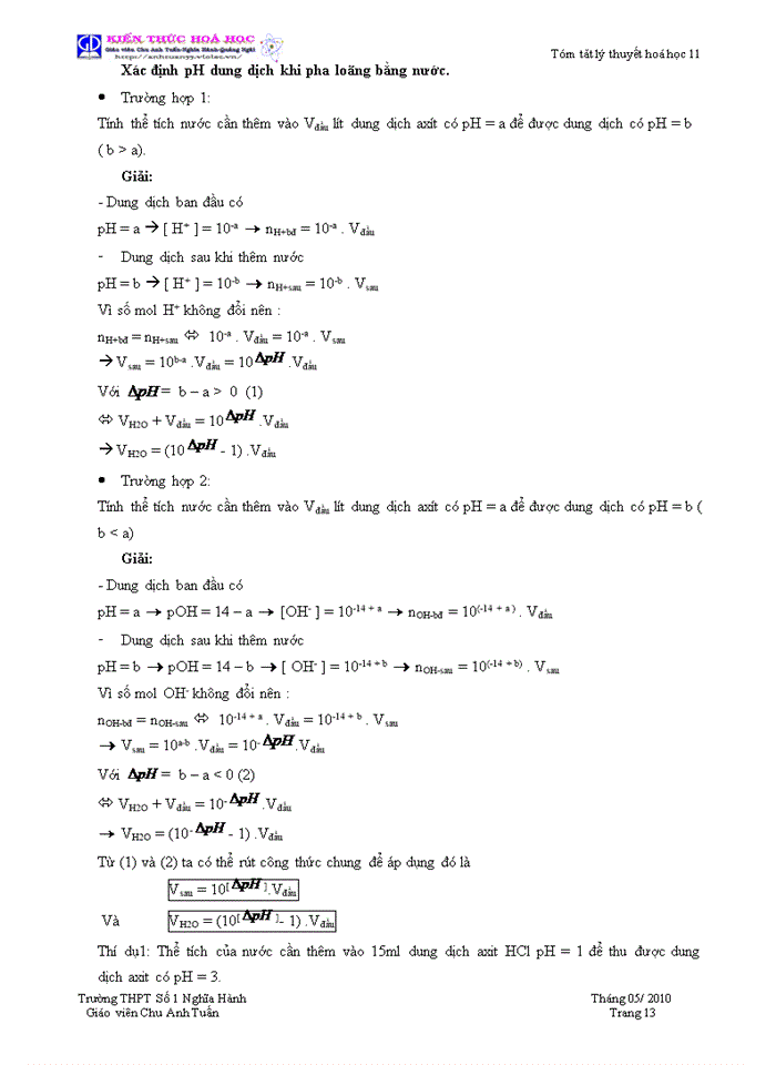 image for page Tóm tắt lý thuyết hóa học 11