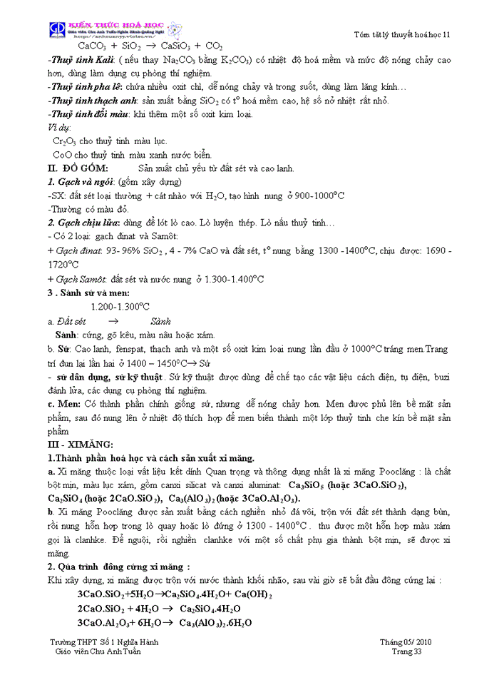 image for page Tóm tắt lý thuyết hóa học 11