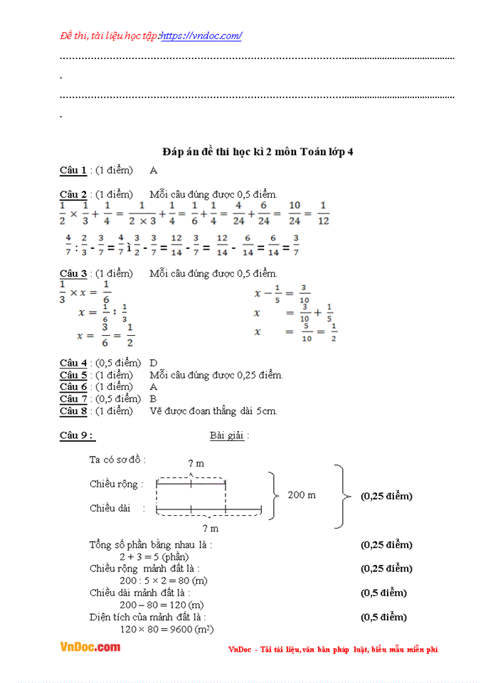 image for page Bộ đề thi học kì 2 môn toán lớp 4