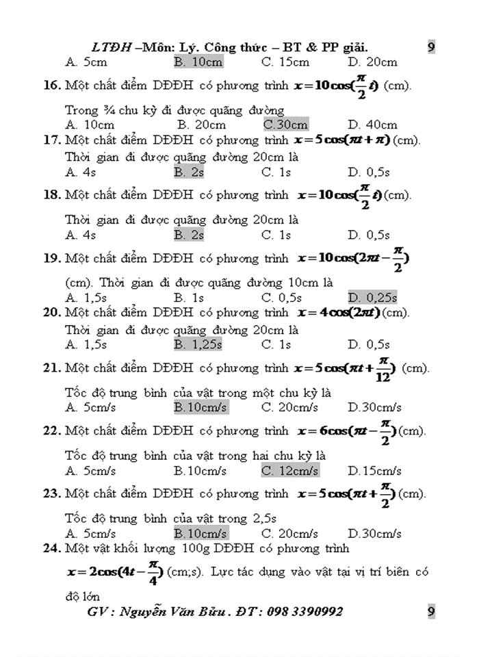 image for page Các dạng bài tập, phương pháp  giải dao động điều hòa