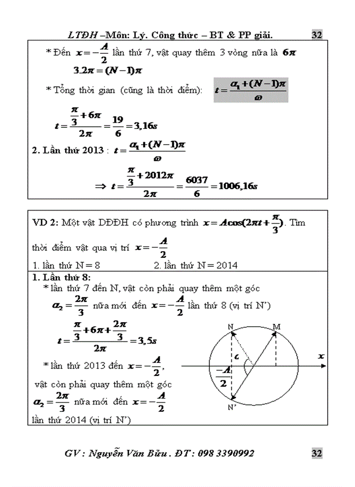 image for page Các dạng bài tập, phương pháp  giải dao động điều hòa