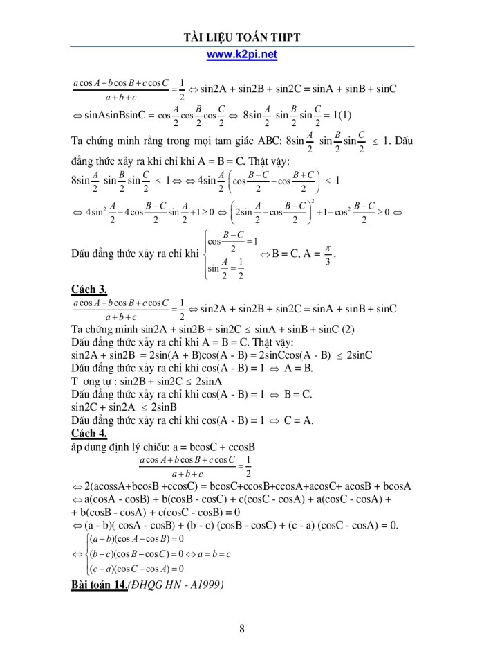 image for page Lượng giác áp dụng vào tam giác