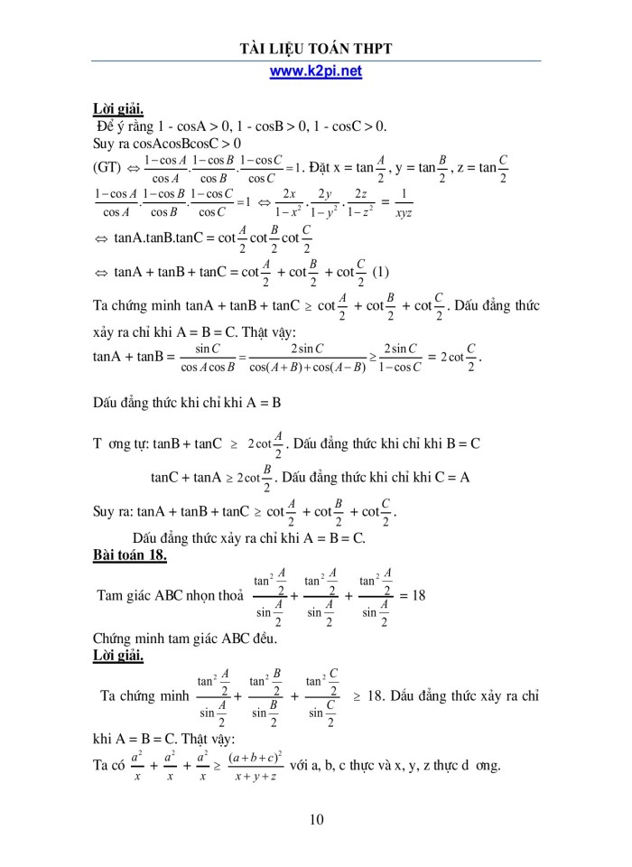 image for page Lượng giác áp dụng vào tam giác