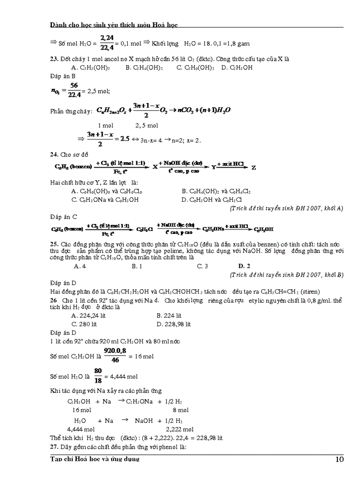 image for page Phương pháp giải bài tập phần dẫn xuất halogen - ancol - phenol