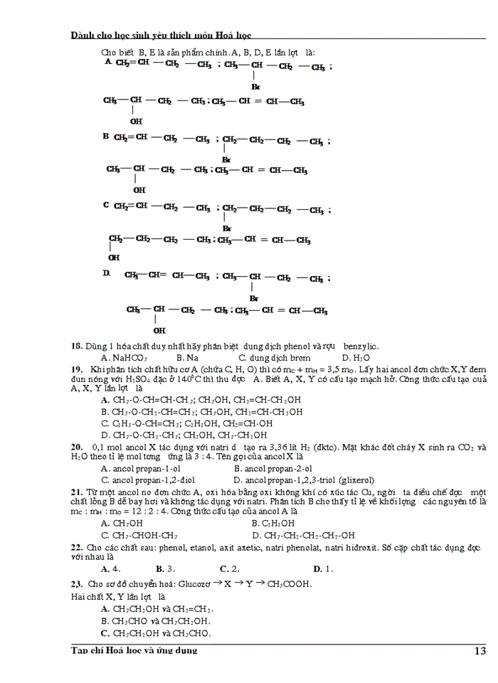 image for page Phương pháp giải bài tập phần dẫn xuất halogen - ancol - phenol