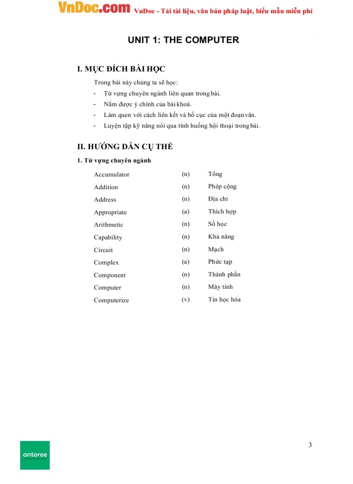 image for page Bài giảng tiếng anh chuyên ngành cntt