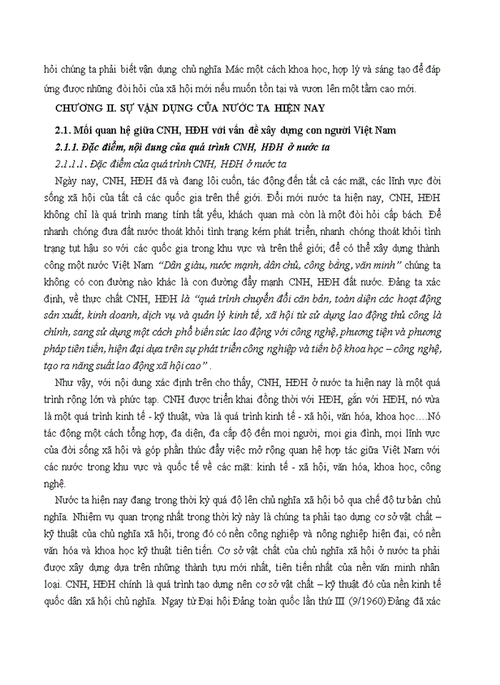 image for page Quan điểm của triết học Mác – Lênin về con người vào vấn đề xây dựng con người việt nam trong sự nghiệp công nghiệp hóa, hiện đại hóa hiện nay