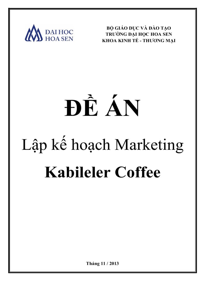 image for page Lập kế hoạch Marketing Kabileler Coffee