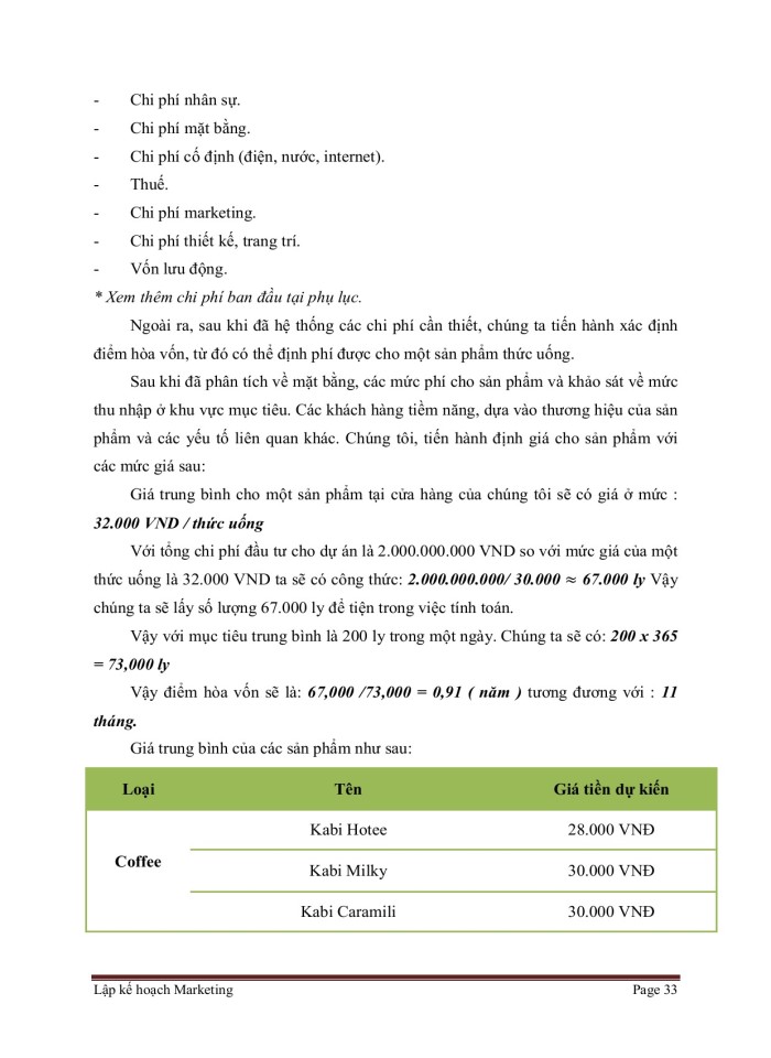 image for page Lập kế hoạch Marketing Kabileler Coffee