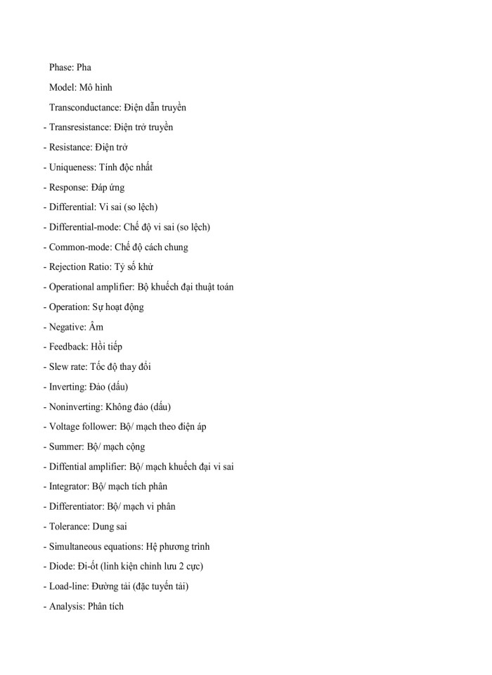 image for page Thuật ngữ tiếng anh chuyên ngành điện tử thông dụng