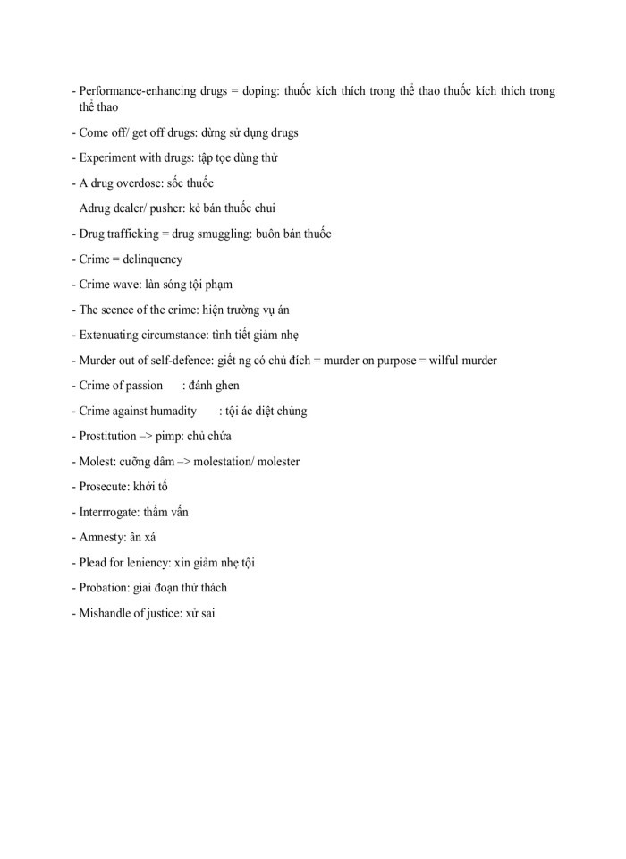 image for page Từ vựng tiếng anh chủ đề pháp luật