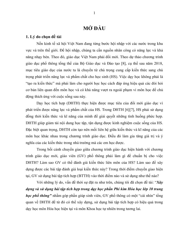 image for page Xây dựng và sử dụng bài tập tích hợp trong dạy học phần phi kim hóa học lớp 10 trung học phổ thông