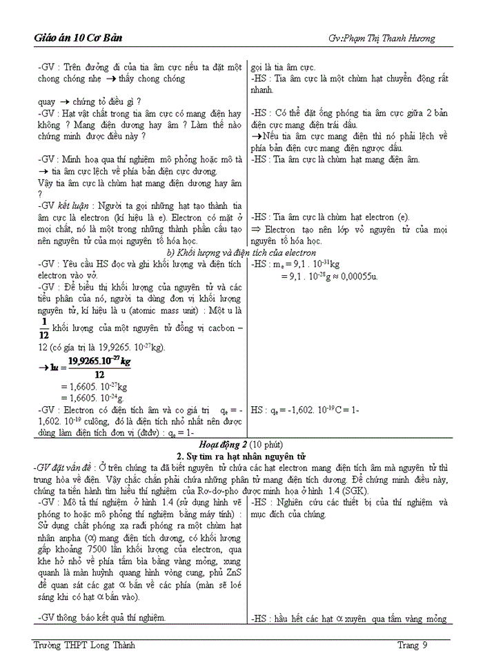 image for page Giáo án môn hóa học lớp 10 Cơ Bản