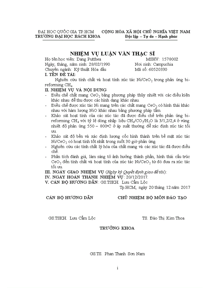image for page Nghiên cứu tính chất và hoạt tính xúc tác Ni/CeO2 trong phản ứng Bi-Reforming CH4