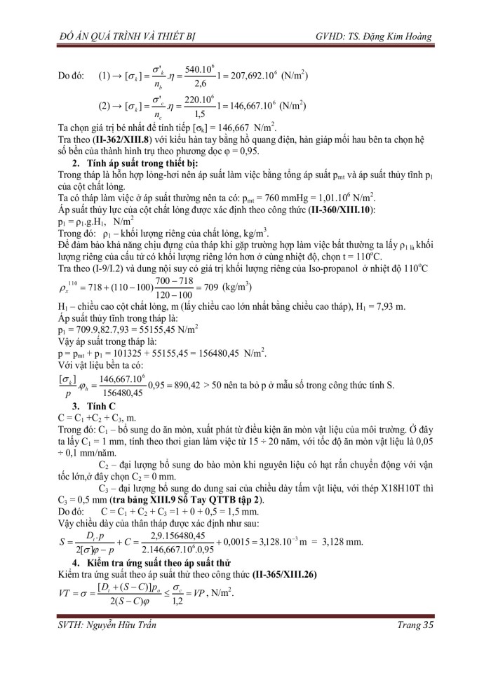 image for page Thiết kế hệ thống thiết bị chưng luyện liên tục để phân riêng hỗn hợp Axeton – Isopropanol
