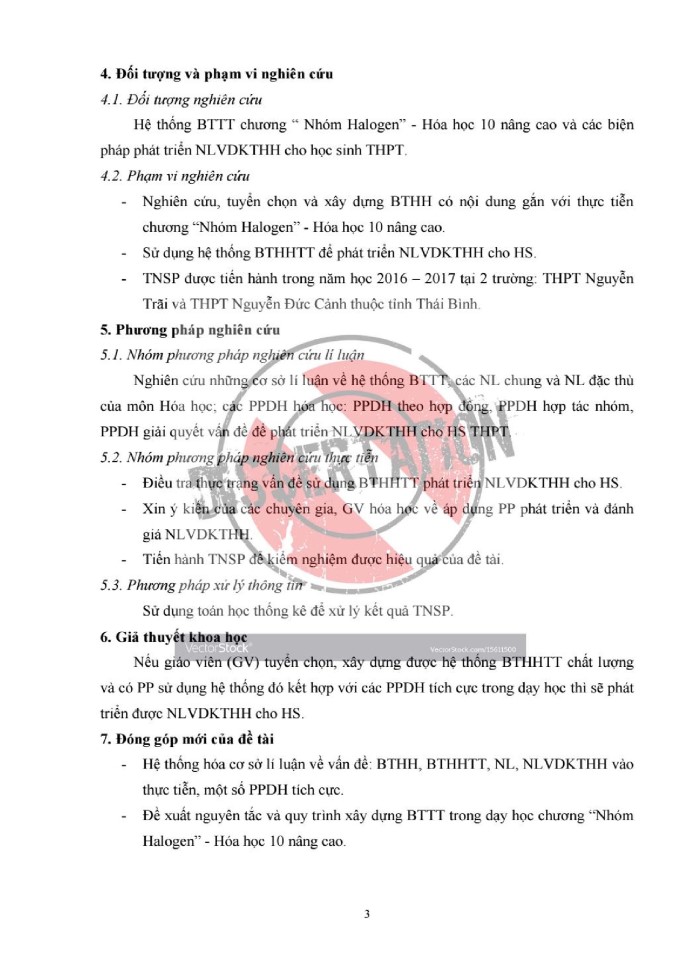 image for page Phát triển năng lực vận dụng kiến thức hóa học cho học sinh thông qua sử dụng bài tập thực tiễn chương nhóm Halogen