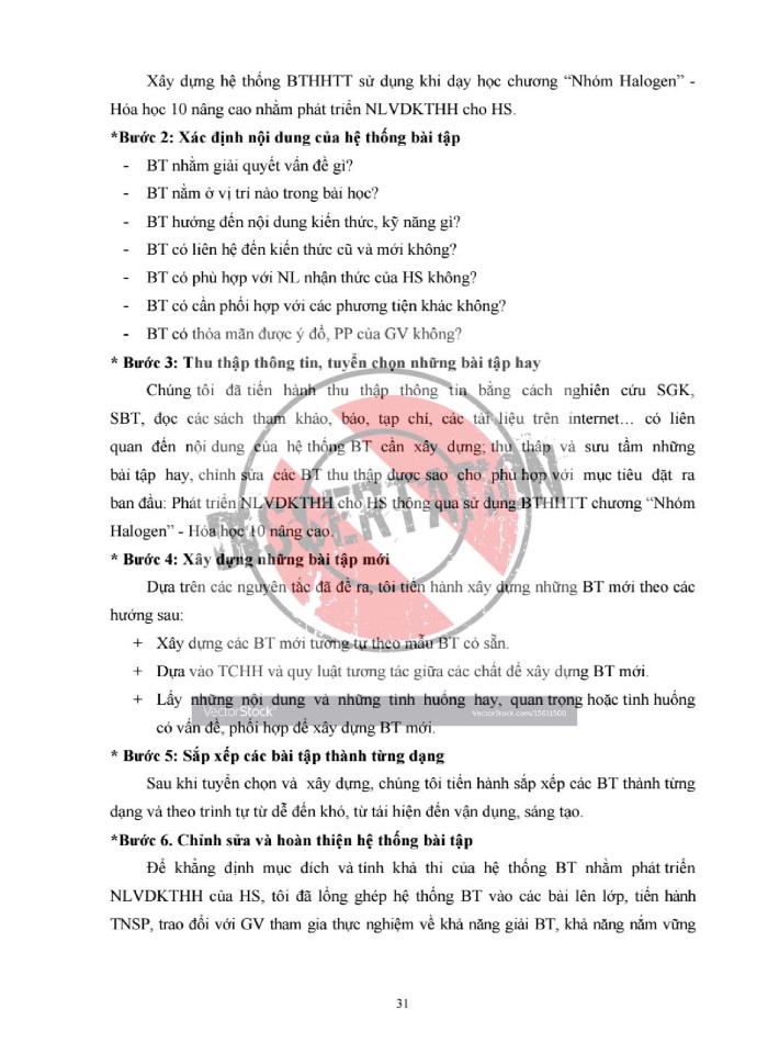 image for page Phát triển năng lực vận dụng kiến thức hóa học cho học sinh thông qua sử dụng bài tập thực tiễn chương nhóm Halogen