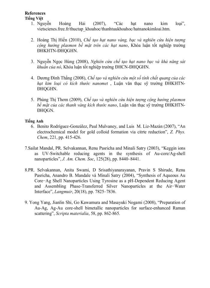 image for page Hiện tượng cộng hƣởng plasmon bề mặt của các hạt nano kim loại