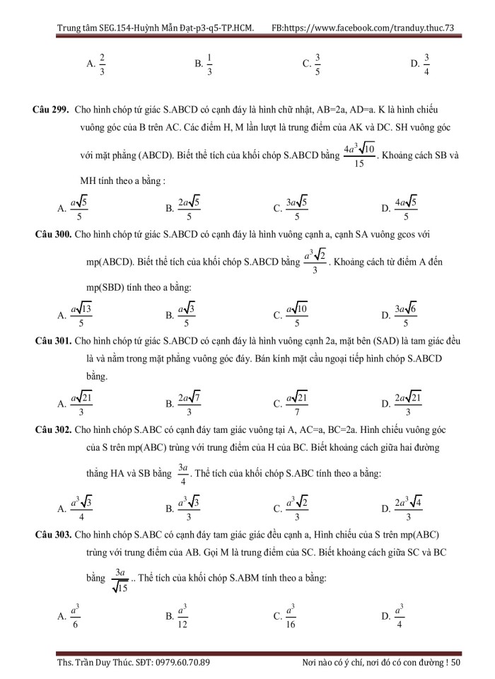 image for page Các bài tập trắc nghiệm hình không gian