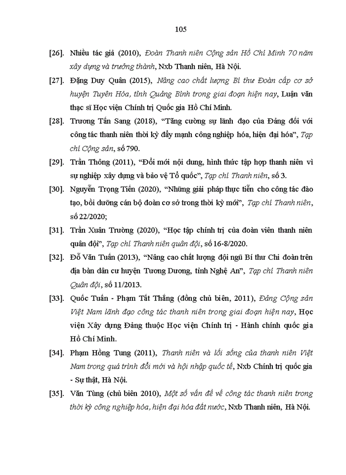 image for page Nâng cao chất lượng bí thư đoàn cấp cơ sở  trên địa bàn huyện nam đàn, tỉnh nghệ an trong giai đoạn hiện nay