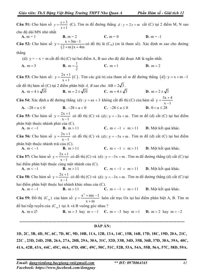image for page Bài tập trắc nghiệm chuyên đề hàm số