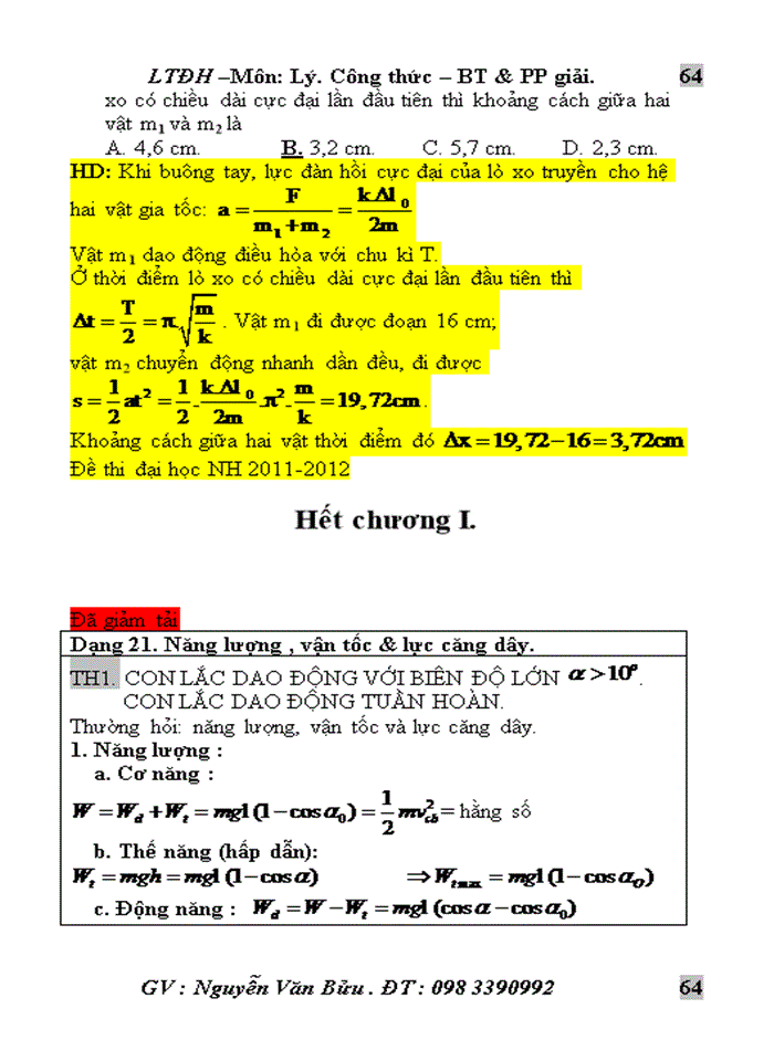 image for page Các dạng bài tập phương pháp giải dao động điều hòa