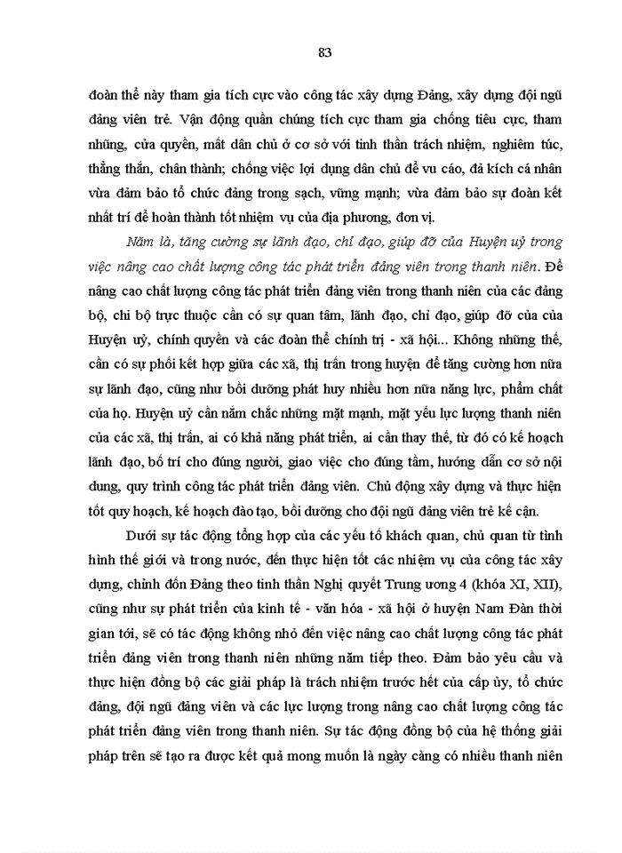 image for page Nâng cao chất lượng công tác phát triển đảng viên trong thanh niên ở đảng bộ huyện nam đàn, tỉnh nghệ an giai đoạn hiện nay