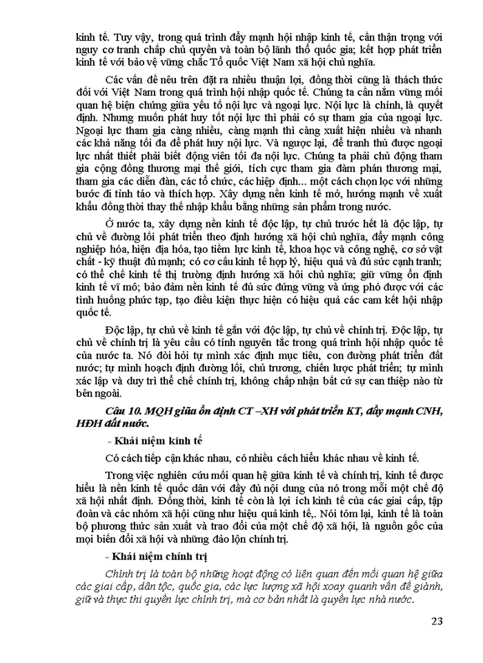 image for page Tài liệu môn đổi mới quan hệ kinh tế và quan hệ chính trị