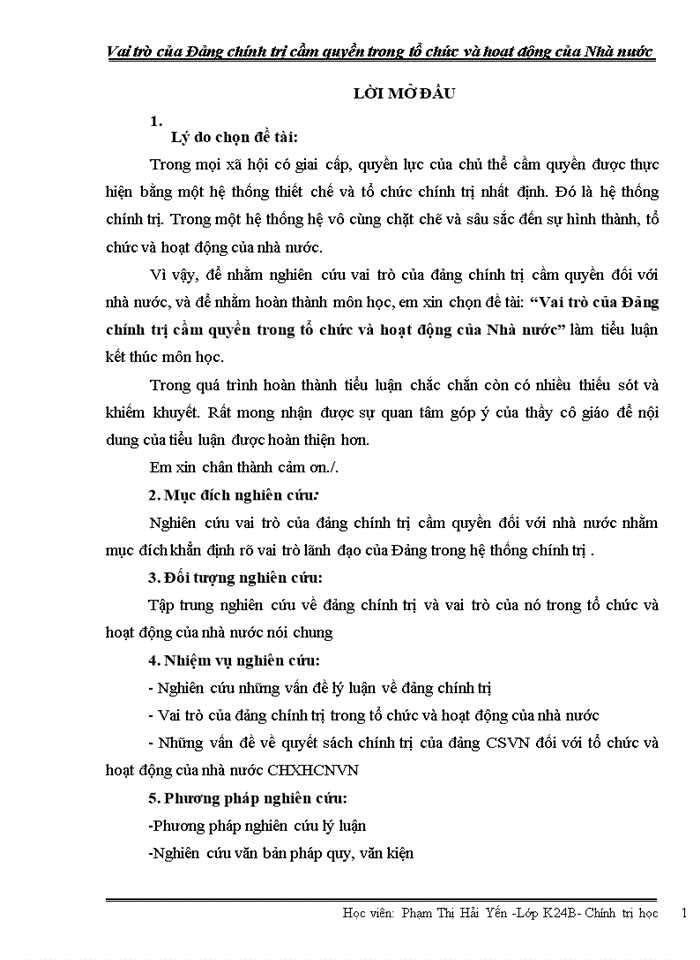 image for page Vai trò của Đảng chính trị cầm quyền trong tổ chức và hoạt động của Nhà nước