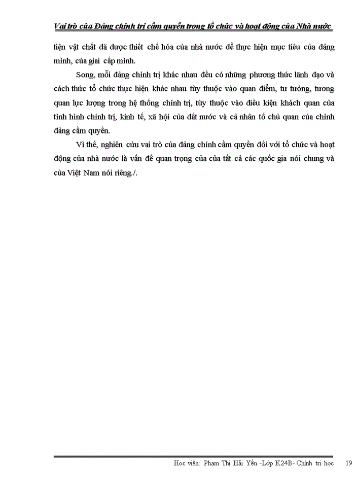 image for page Vai trò của Đảng chính trị cầm quyền trong tổ chức và hoạt động của Nhà nước