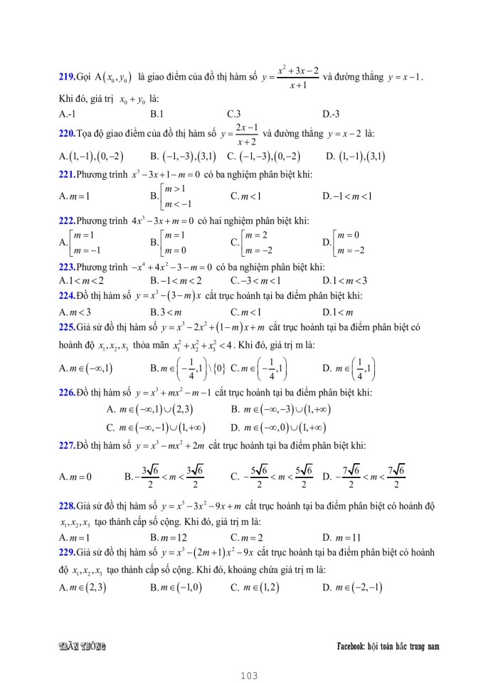 image for page Ứng dụng của đạo hàm và khảo sát đồ thị hàm số