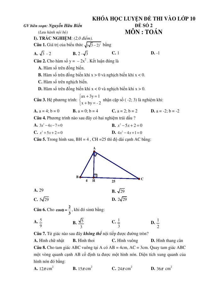 image for page 70 đề ôn thi vào 10-môn toán