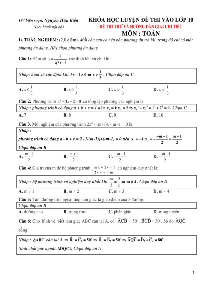 image for page 70 đề ôn thi vào 10-môn toán