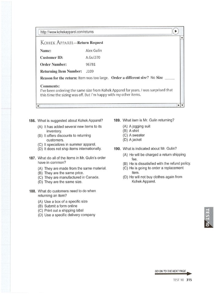 image for page 10 tests reading ets toeic