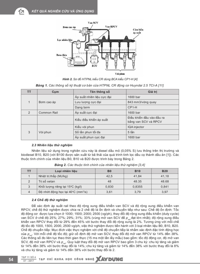 image for page Nghiên cứu thực nghiệm đánh giá ảnh hưởng của tỷ lệ bio-diesel lên đặc tính làm việc của hệ thống phun nhiên liệu kiểu tích áp common rail